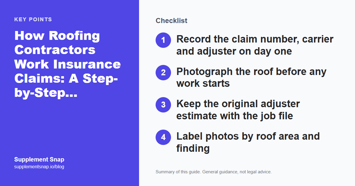 Key points from the guide: How Roofing Contractors Work Insurance Claims: A Step-by-Step Guide